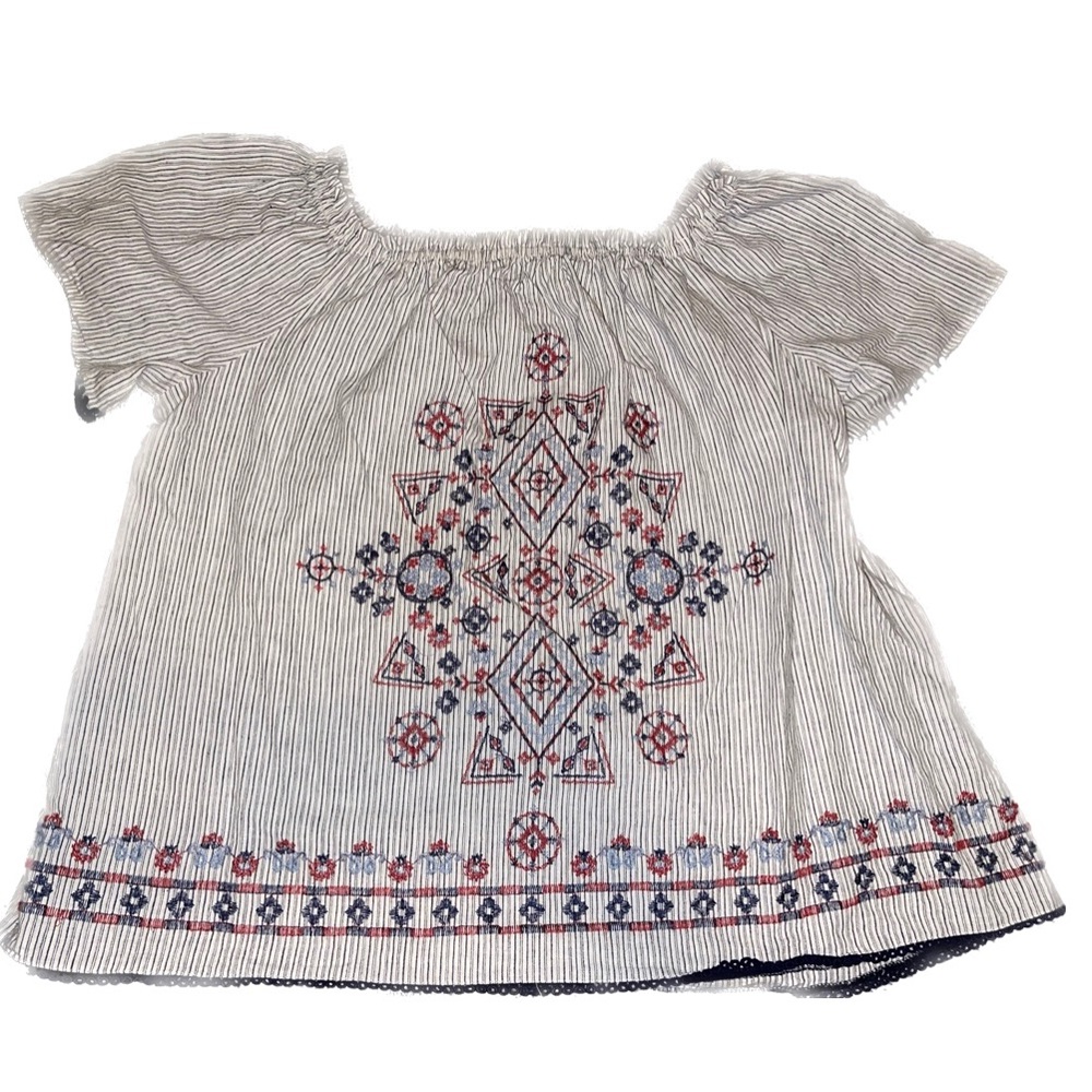 Off shoulder bohemian style top with gorgeous stitching - Knox Rose XL